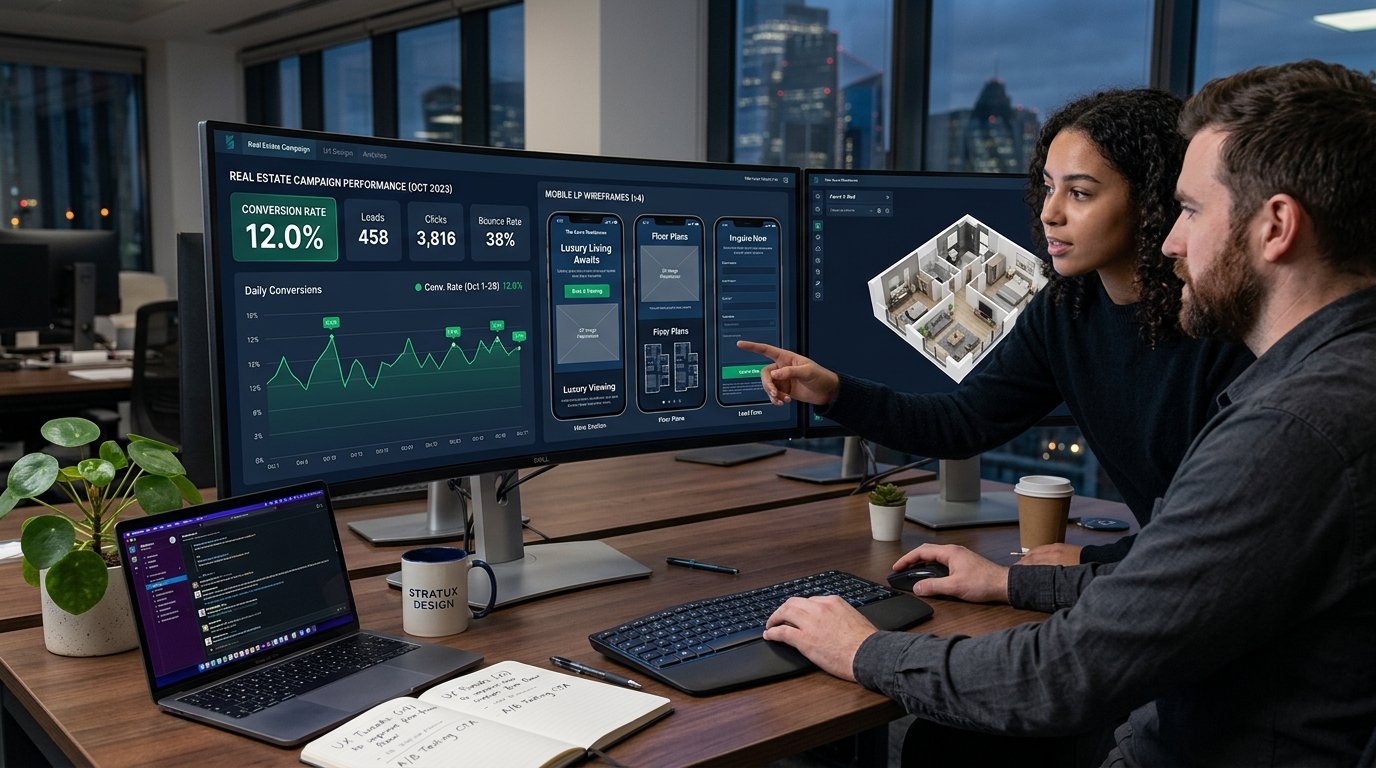 Real Estate Landing Page CRO Blueprint (2026): Turn 12%+ Ad Clicks into Verified Builder Site Visits - KPM Digital Solutions Blog