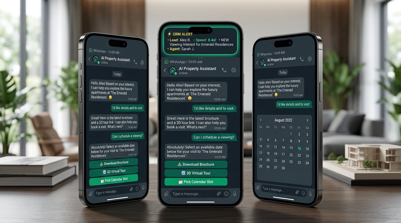 Real Estate WhatsApp Marketing Automation: How to 3X Site Visits with AI Bots & Instant CRM Workflows (2026) - KPM Digital Solutions Blog